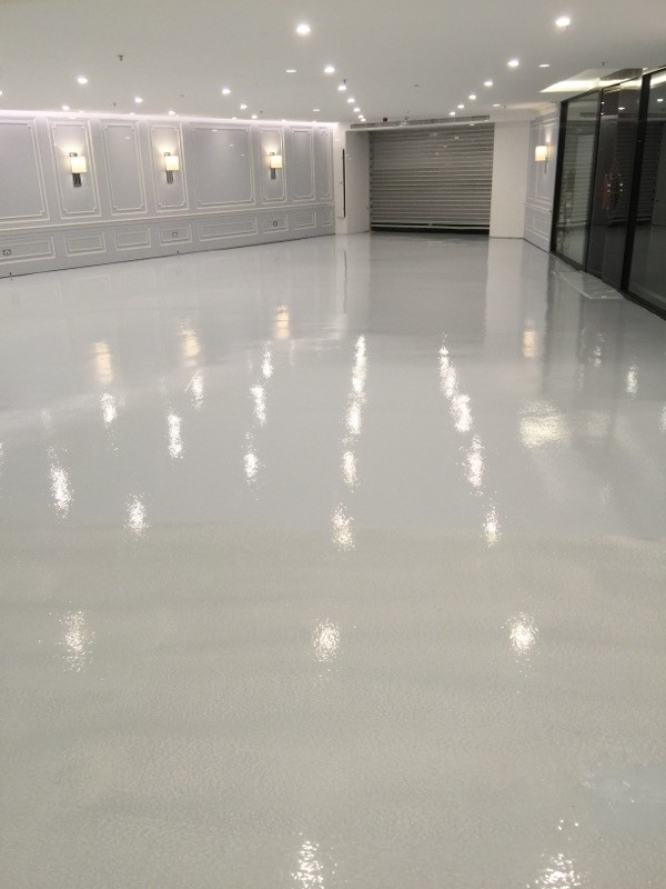 Epoxy flooring installation at 388 Sussex St, Sydney
