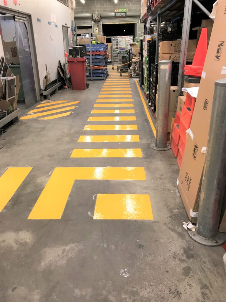 Warehouse line marking at Woolworths Gunnedah