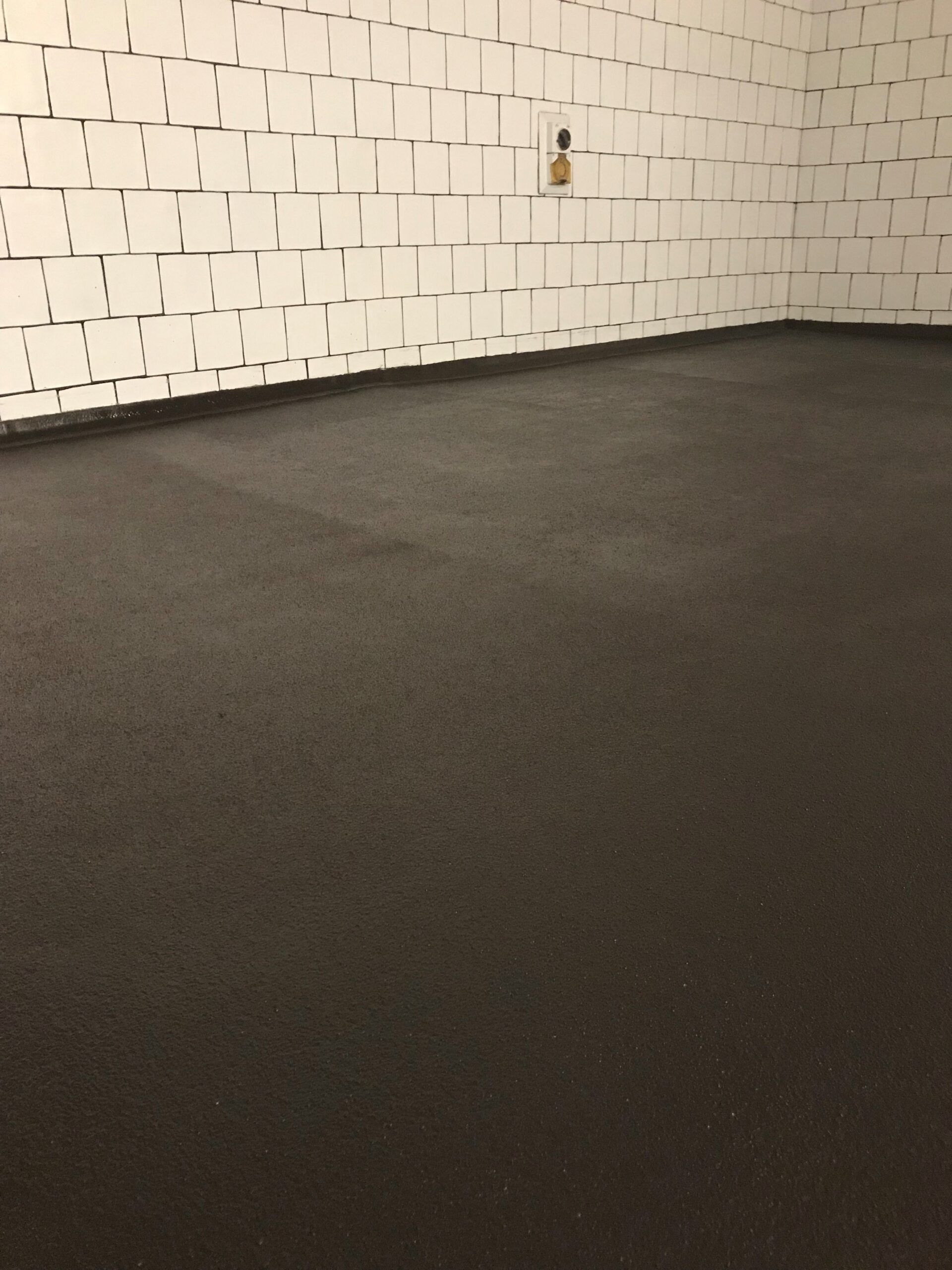 Seamless wall-to-floor coving in a food-safe facility