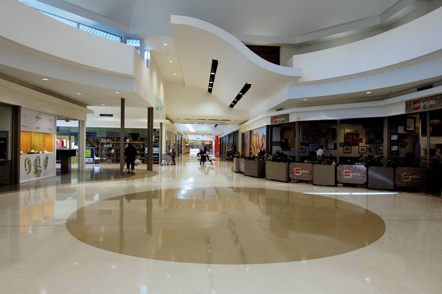 Epoxy terrazzo flooring in a commercial retail space