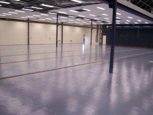 Epoxy flooring at Bankstown Airport workshop